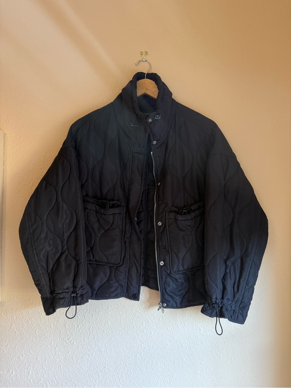 Quilted cropped Black Jacket